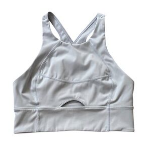 Free People Light Bluish Gray Roll With The Punches Brami Sports Bra Crop Top